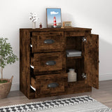 Sideboard Smoked Oak 70x35.5x67.5 cm Engineered Wood - Side View
