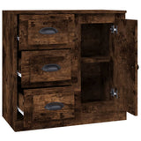 Sideboard Smoked Oak 70x35.5x67.5 cm Engineered Wood - Close-Up Angle