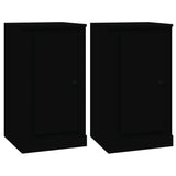 Sideboards 2 pcs Black 37.5x35.5x67.5 cm Engineered Wood - Front View