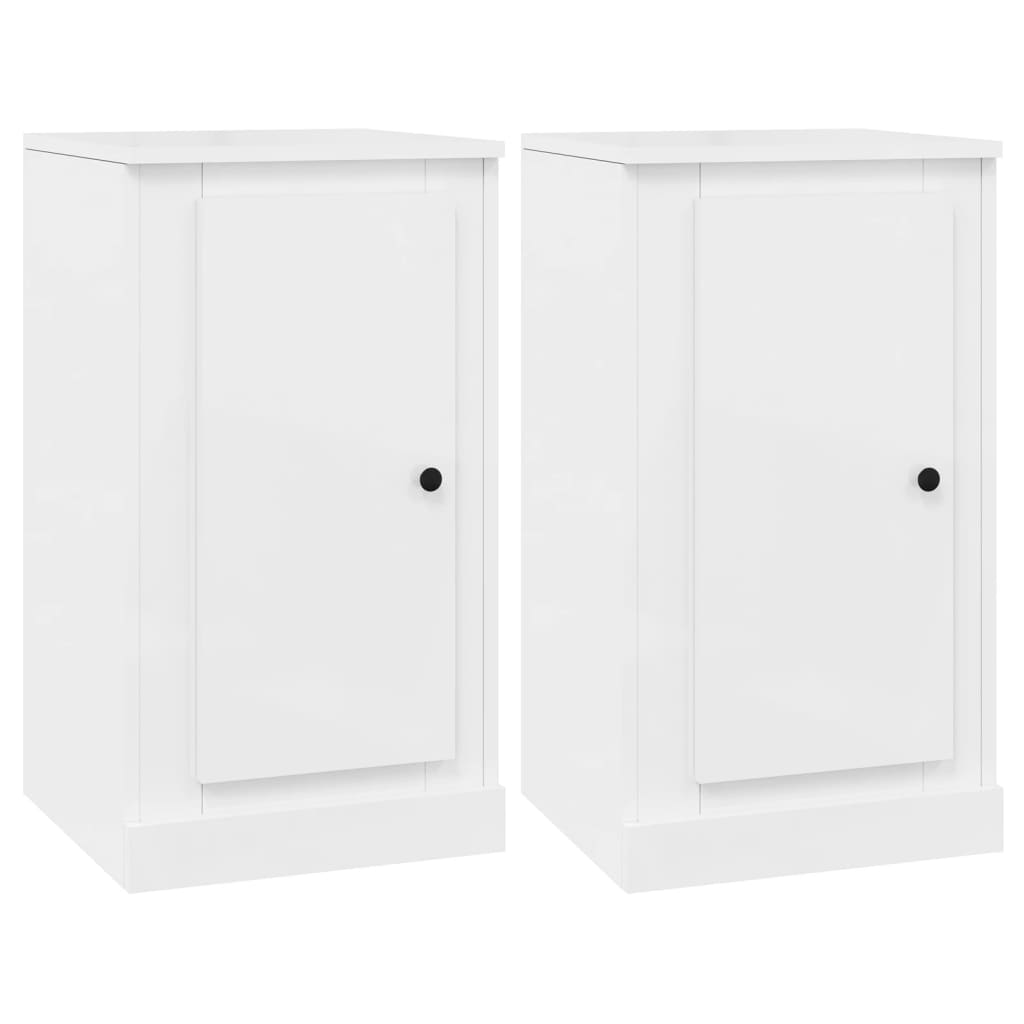 Sideboards 2 pcs High Gloss White 37.5x35.5x67.5 cm Engineered Wood