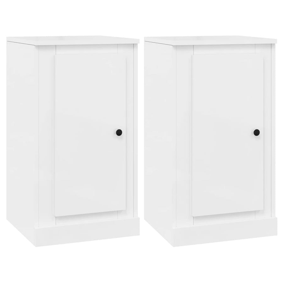 Sideboards 2 pcs High Gloss White 37.5x35.5x67.5 cm Engineered Wood