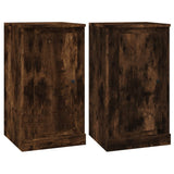 Sideboards 2 pcs Smoked Oak 37.5x35.5x67.5 cm Engineered Wood - Front View