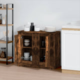 Sideboards 2 pcs Smoked Oak 37.5x35.5x67.5 cm Engineered Wood - Side View