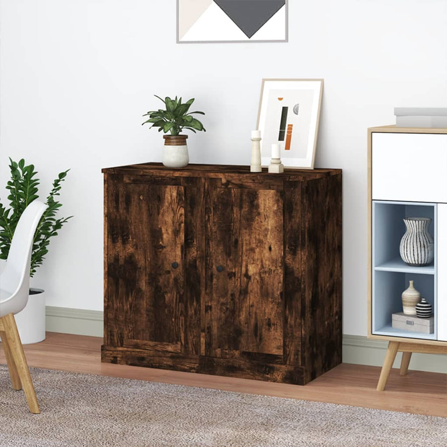 Sideboards 2 pcs Smoked Oak 37.5x35.5x67.5 cm Engineered Wood
