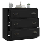 Sideboard Black 70x35.5x67.5 cm Engineered Wood - Close-Up Angle