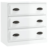 Sideboard High Gloss White 70x35.5x67.5 cm Engineered Wood - Front View