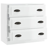 Sideboard High Gloss White 70x35.5x67.5 cm Engineered Wood - Side View