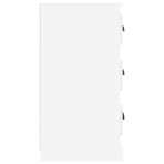 Sideboard High Gloss White 70x35.5x67.5 cm Engineered Wood