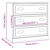 Sideboard High Gloss White 70x35.5x67.5 cm Engineered Wood - Extra Image