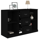Sideboard Black 104.5x35.5x67.5 cm Engineered Wood - Close-Up Angle