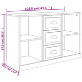 Sideboard Black 104.5x35.5x67.5 cm Engineered Wood - Extra Image