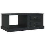 Coffee Table Black 90x50x35 cm Engineered Wood - Front View