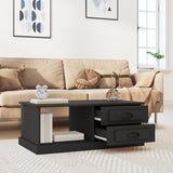 Coffee Table Black 90x50x35 cm Engineered Wood - Side View