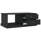 Coffee Table Black 90x50x35 cm Engineered Wood - Close-Up Angle