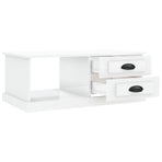 Coffee Table High Gloss White 90x50x35 cm Engineered Wood