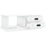 Coffee Table High Gloss White 90x50x35 cm Engineered Wood - Close-Up Angle