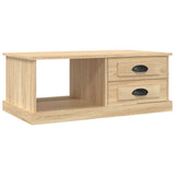 Coffee Table Sonoma Oak 90x50x35 cm Engineered Wood - Front View