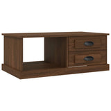Coffee Table Brown Oak 90x50x35 cm Engineered Wood - Front View