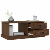 Coffee Table Brown Oak 90x50x35 cm Engineered Wood - 45-Degree Angle