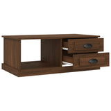 Coffee Table Brown Oak 90x50x35 cm Engineered Wood - Close-Up Angle