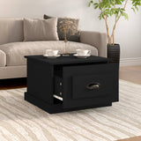Coffee Table Black 50x50x35 cm Engineered Wood - Side View