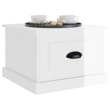 Coffee Table High Gloss White 50x50x35 cm Engineered Wood - Top-Down View