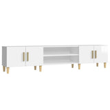 TV Cabinet High Gloss White 180x31.5x40 cm Engineered Wood - Front View