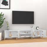 TV Cabinet High Gloss White 180x31.5x40 cm Engineered Wood - Side View