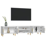 TV Cabinet High Gloss White 180x31.5x40 cm Engineered Wood - 45-Degree Angle