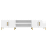 TV Cabinet High Gloss White 180x31.5x40 cm Engineered Wood - Rear View