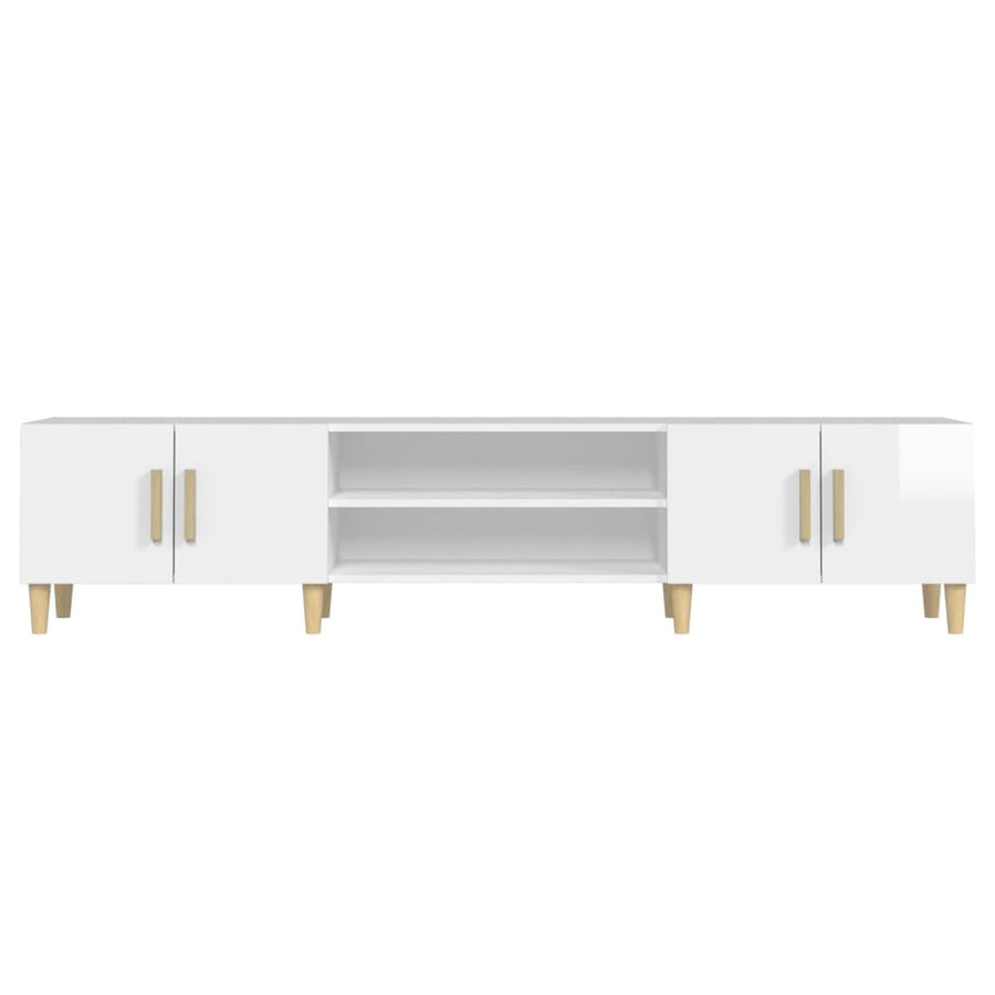 TV Cabinet High Gloss White 180x31.5x40 cm Engineered Wood
