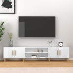 TV Cabinet High Gloss White 180x31.5x40 cm Engineered Wood