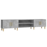 TV Cabinet Concrete Grey 180x31.5x40 cm Engineered Wood - Front View