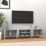 TV Cabinet Concrete Grey 180x31.5x40 cm Engineered Wood - Side View