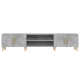TV Cabinet Concrete Grey 180x31.5x40 cm Engineered Wood - Rear View
