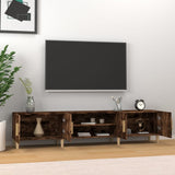 TV Cabinet Smoked Oak 180x31.5x40 cm Engineered Wood - Side View