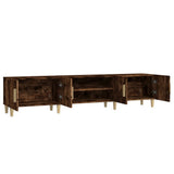 TV Cabinet Smoked Oak 180x31.5x40 cm Engineered Wood - Close-Up Angle