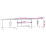 TV Cabinet Brown Oak 180x31.5x40 cm Engineered Wood - Extra Image