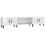 TV Cabinet High Gloss White 180x31.5x40 cm Engineered Wood - Front View