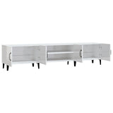 TV Cabinet High Gloss White 180x31.5x40 cm Engineered Wood - Close-Up Angle