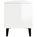 TV Cabinet High Gloss White 180x31.5x40 cm Engineered Wood - Low Angle