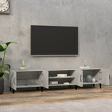 TV Cabinet Concrete Grey 180x31.5x40 cm Engineered Wood - Side View