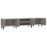 TV Cabinet Concrete Grey 180x31.5x40 cm Engineered Wood - Close-Up Angle