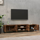 TV Cabinet Smoked Oak 180x31.5x40 cm Engineered Wood - Side View