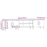 TV Cabinet Smoked Oak 180x31.5x40 cm Engineered Wood
