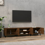 TV Cabinet Brown Oak 180x31.5x40 cm Engineered Wood - Side View