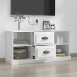 TV Cabinet High Gloss White 99.5x35.5x48 cm Engineered Wood - Side View