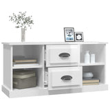 TV Cabinet High Gloss White 99.5x35.5x48 cm Engineered Wood - 45-Degree Angle