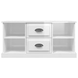 TV Cabinet High Gloss White 99.5x35.5x48 cm Engineered Wood - Rear View