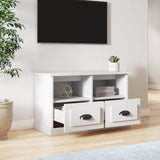 TV Cabinet White 80x35x50 cm Engineered Wood - Side View